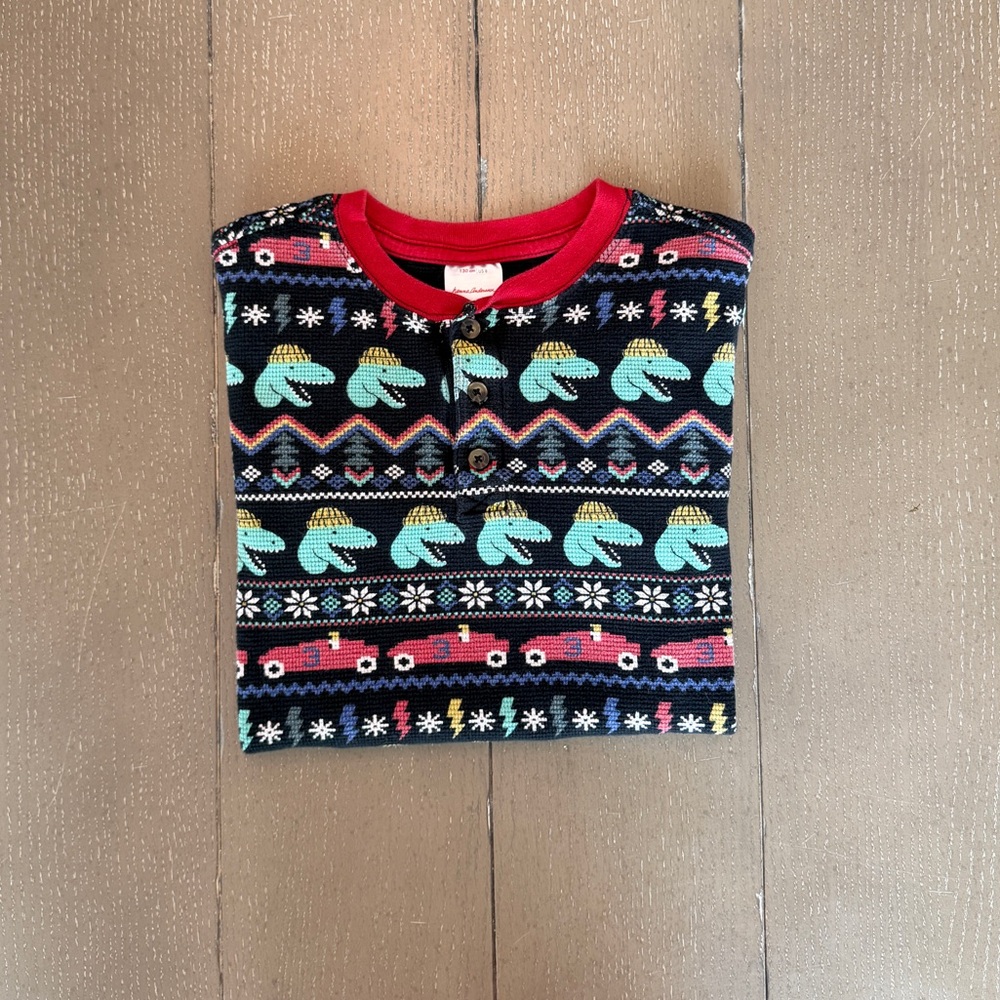 Hanna Andersson Boys’ Long-Sleeve Christmas Henley Pullover • Size 8 (M) - Picture 1 of 12